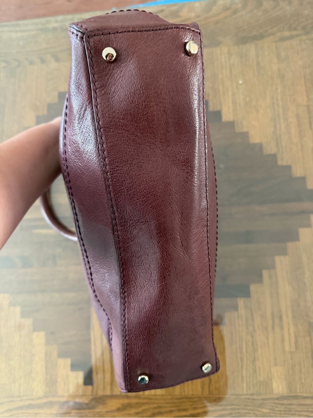 kate spade purple/eggplant leather satchel - Picture 7 of 8